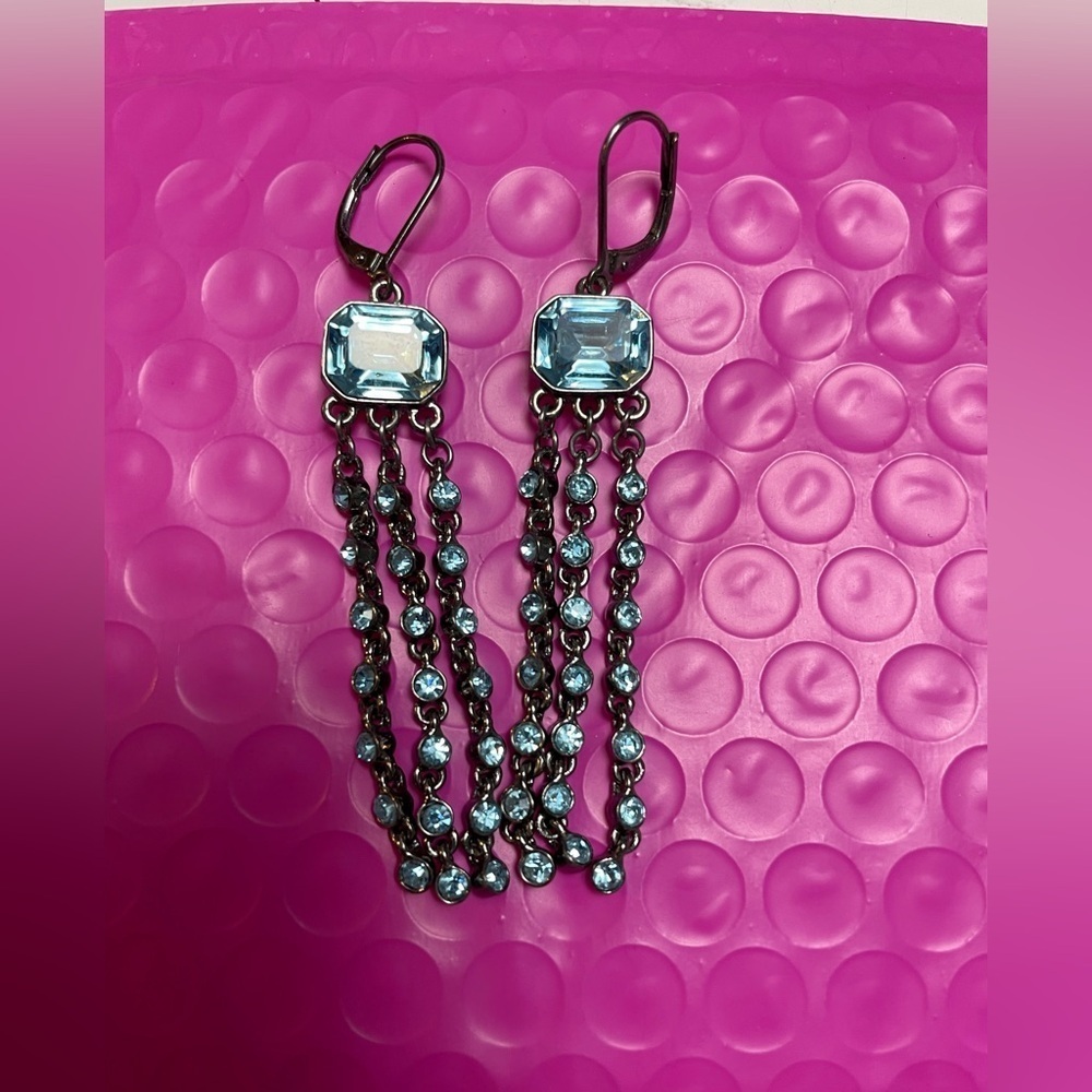 Givenchy Multistrand Blue Stone Earrings Vintage